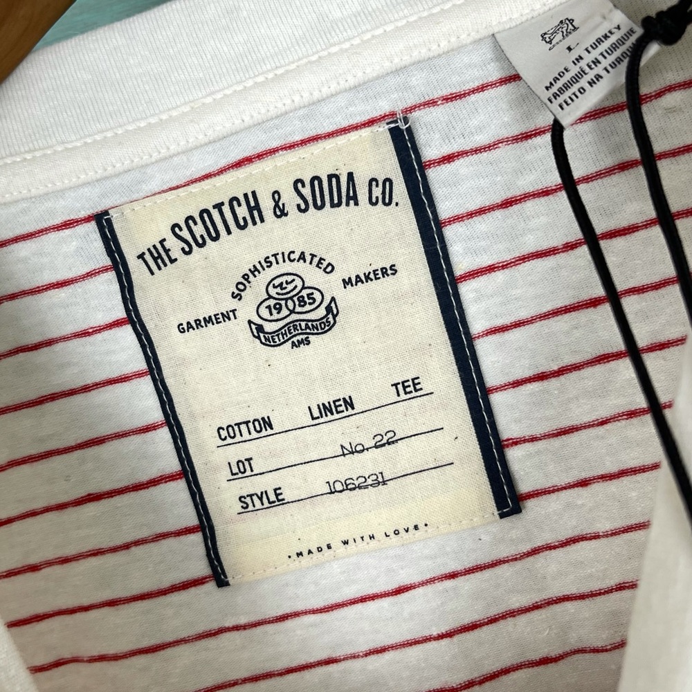 Scotch & Soda Striped “Cotton Linen Tee” 106231 - Picture 11 of 15